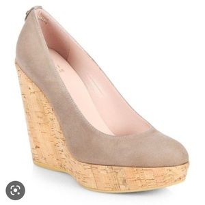 Stuart Weitzman Corkswoon Wedge - grey - size 8.5 - worn only a couple of times